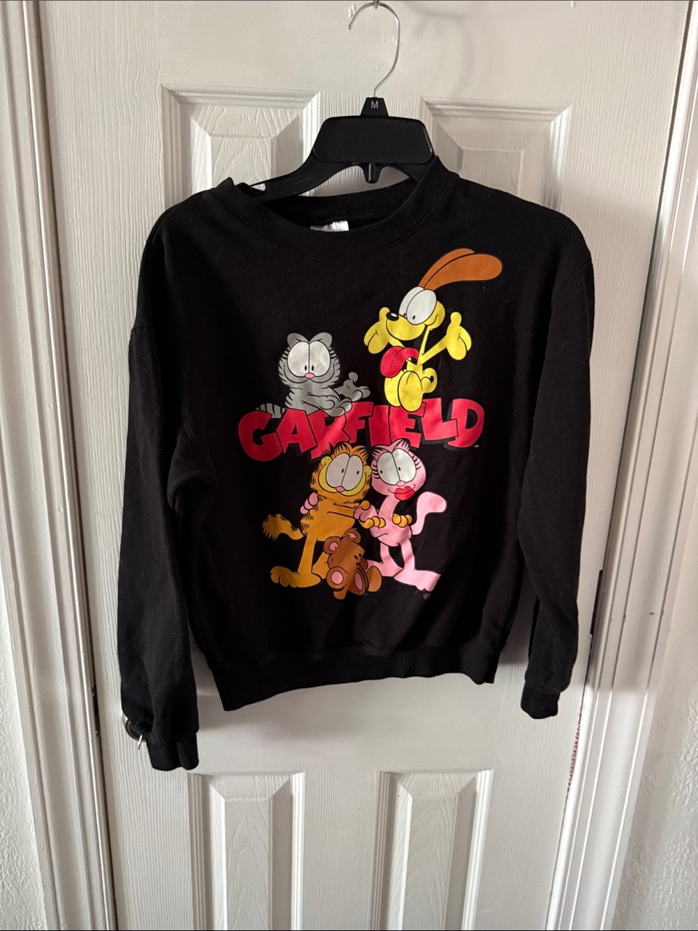 Kids Black Garfield Graphic Crewneck Sweatshirt